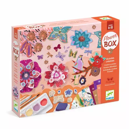 Djeco askartelupaketti Flower Box - Askartelu/Tarrat/Tatuoinnit - DJ09330 - 1