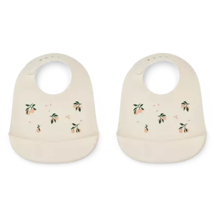 Liewood silikoni ruokalappu 2kpl, persikka - Ruokalaput ja kuolaliinat - LW147952210 - 1