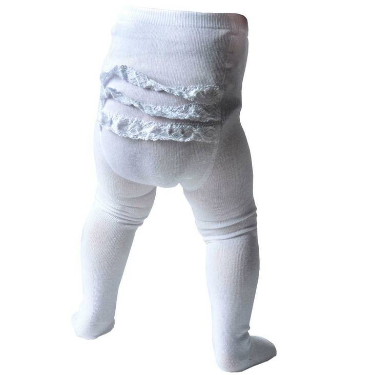 MP vauvan sukkahousut pitsillä, valkoine - Sukat ja sukkahousut - mpaw18350 - 1