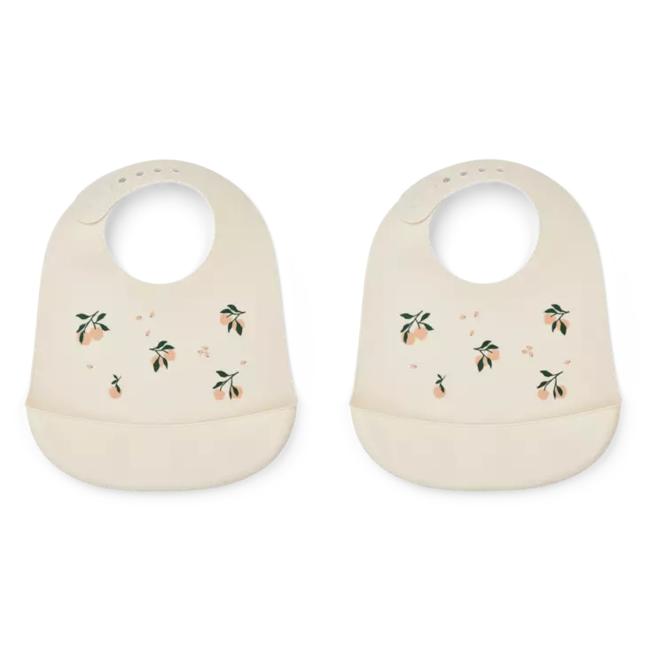 Liewood silikoni ruokalappu 2kpl, persikka - Ruokalaput ja kuolaliinat - LW147952210 - 1