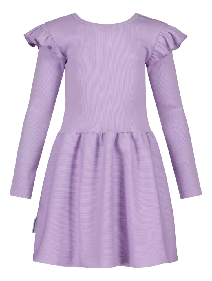 Metsola lasten rib mekko, liila - Pitkähihaiset mekot - MET25S120 - 1