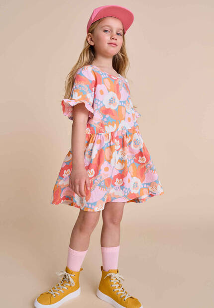 Reima lasten kesämekko, oranssi - Lyhythihaiset mekot - rei5200165B-3231 - 2