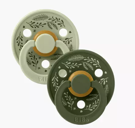 Bibs Holiday Leaf tutti 2kpl, Sage/Hunter - Tutit ja tuttinauhat - bibs12027101 - 1