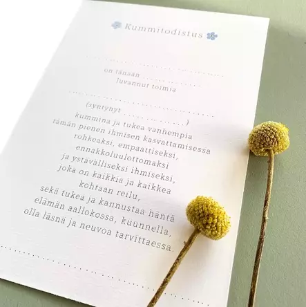 Helle Visuals Kummitodistus A5 - Kortit ja suklaalevyt - helle10601 - 2