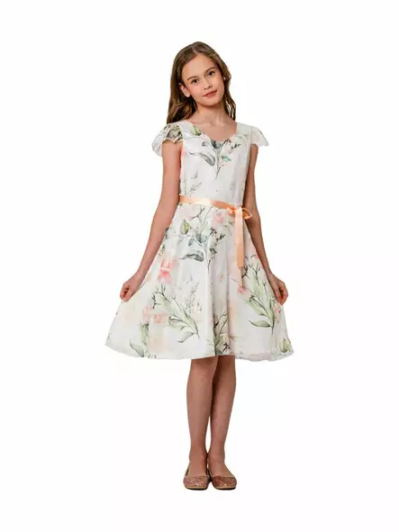 Mingnelin lasten sifonkimekko, Roses - Lyhythihaiset mekot - ming5231 - 1