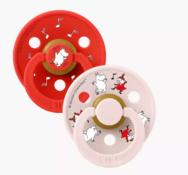 Bibs x Moomin Dancing tutti 2kpl, Candy apple - Tutit ja tuttinauhat - bibs11032101 - 1