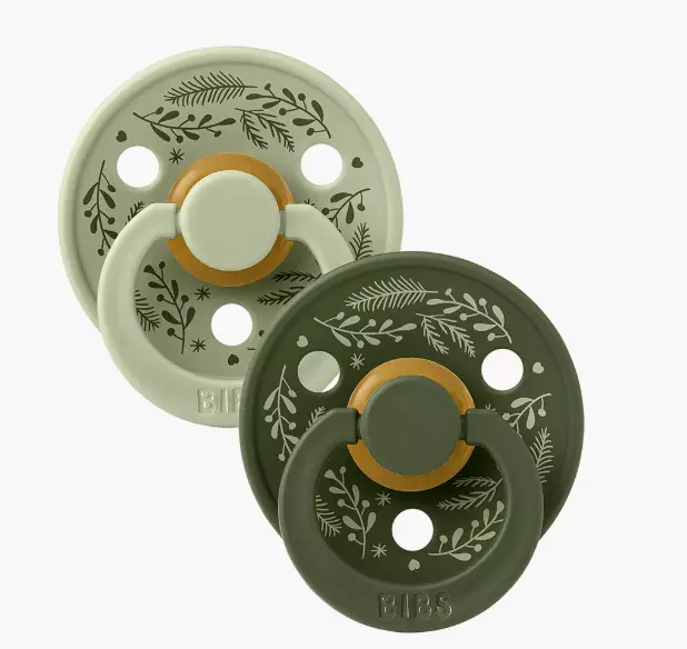 Bibs Holiday Leaf tutti 2kpl, Sage/Hunter - Tutit ja tuttinauhat - bibs12027101 - 1