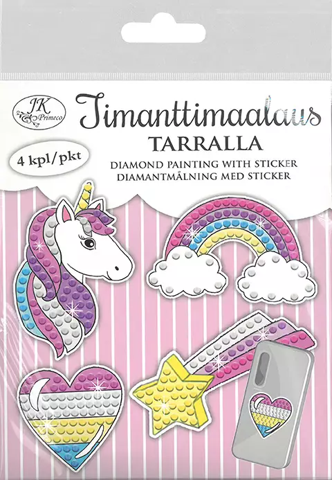 Timanttimaalaustarra Pinkki - Askartelu/Tarrat/Tatuoinnit - JKP2001 - 1