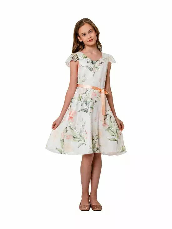 Mingnelin lasten sifonkimekko, Roses - Lyhythihaiset mekot - ming5231 - 1