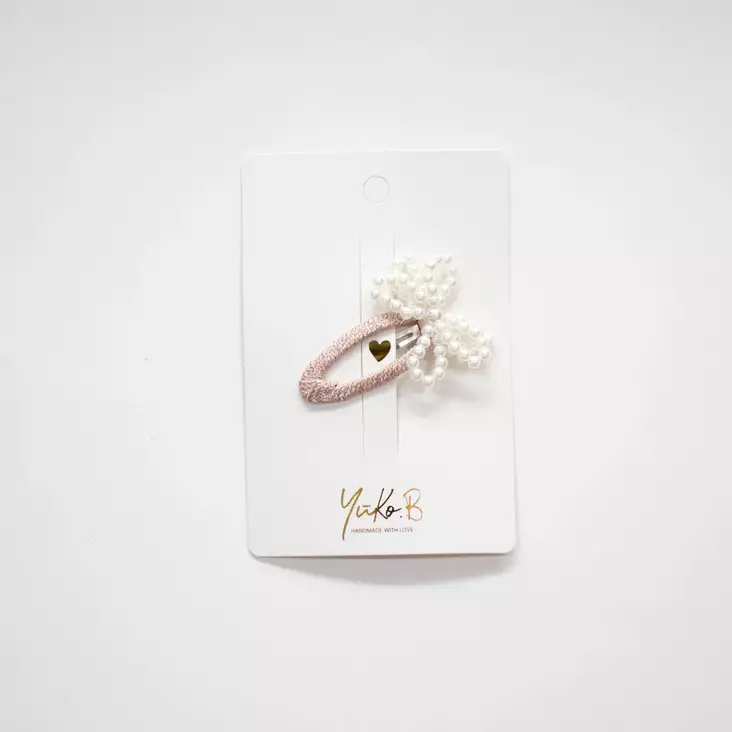 Yuko B. hiuspinni, helmi rusetti roosa - Kellot, korut ja hiustarvikkeet - YBA500A281 - 1