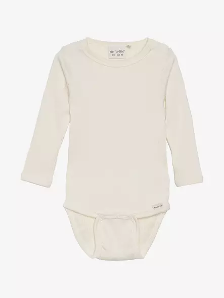 Minymo vauvan rib body, luonnonvalk. - Pitkähihaiset bodyt - minym6169242 - 1