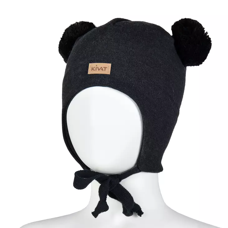 KIVAT lasten tupsupipo nauhoilla, musta - Kesä- ja välikausipäähineet - kiv3363L702 - 1