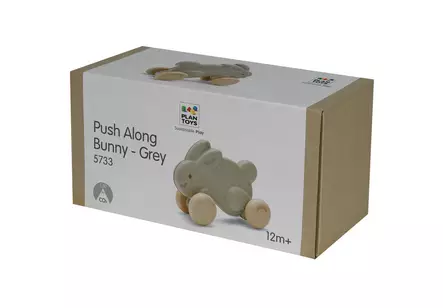 PlanToys Pyörillä liikkuva pupu, harmaa - Puulelut - p5733 - 2