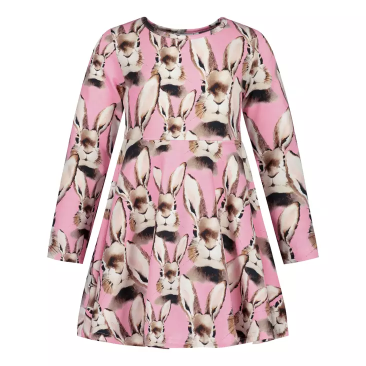 Metsola lasten mekko, pupu/pinkki - Pitkähihaiset mekot - mets26B643 - 1