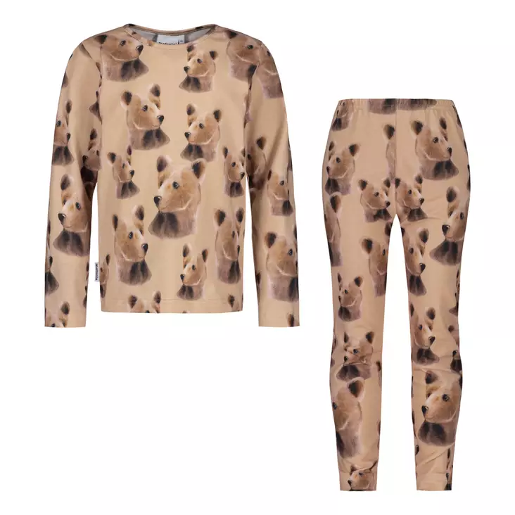 Metsola lasten pyjama, ruskea karhu - Yöasut - metsw25c03 - 1