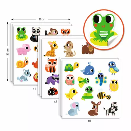Djeco tarrat, Baby animals - Askartelu/Tarrat/Tatuoinnit - DJ09084 - 2