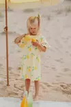 Metsola lasten rib mekko, sitruuna - Lyhythihaiset mekot - MET25S194 - 2