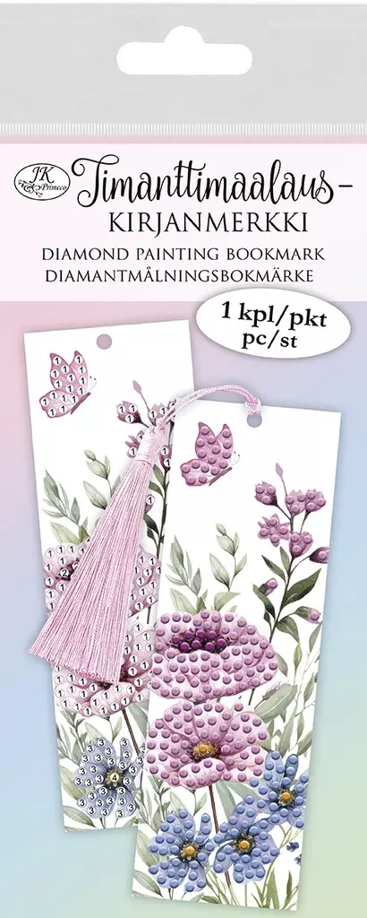 Timanttimaalauskirjanmerkki Kukat - Askartelu/Tarrat/Tatuoinnit - JKP2194 - 1