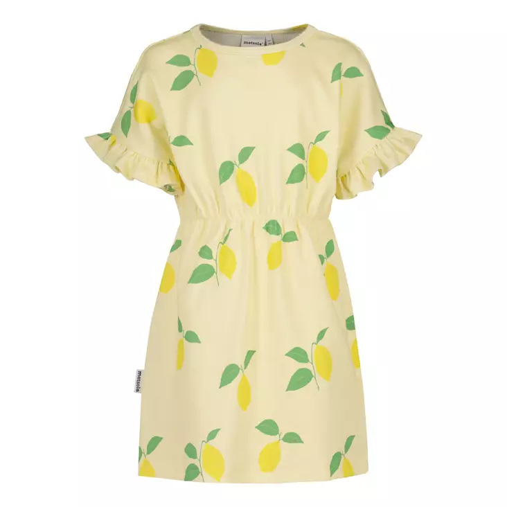 Metsola lasten rib mekko, sitruuna - Lyhythihaiset mekot - MET25S194 - 1