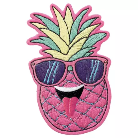 Gugguu silitettävä tarra, pinkki ananas - Vaatelaastarit ja heijastimet - GU283855 - 1