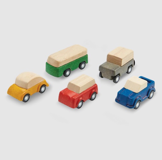 PlanToys pikkuautot 5kpl - Puulelut - p6285 - 1