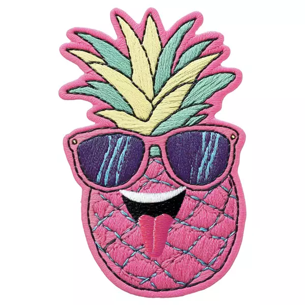 Gugguu silitettävä tarra, pinkki ananas - Vaatelaastarit ja heijastimet - GU283855 - 1