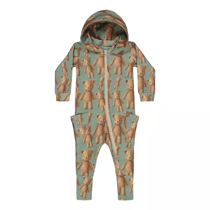 Metsola lasten jumpsuit, vihreä nalle - Jumpsuitit ja haalarit - metsw26365 - 1