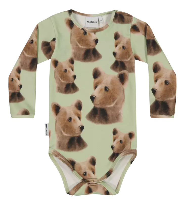 Metsola vauvan body, karhu/vihreä - Pitkähihaiset bodyt - Metss26084506 - 1