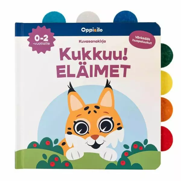 Oppi&ilo Kukkuu! Eläimet huopalappukirja - Kirjat - WS372976 - 1