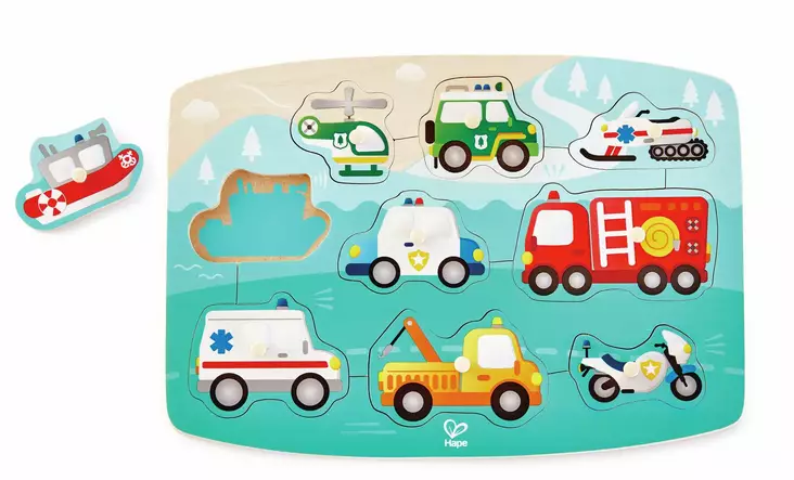 Hape Hälytysajoneuvot nuppipalapeli - Pelit ja palapelit - hapee041406 - 1