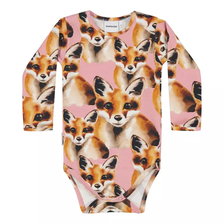 Metsola vauvan body, Kettu pinkki - Pitkähihaiset bodyt - Metsw25u06 - 1