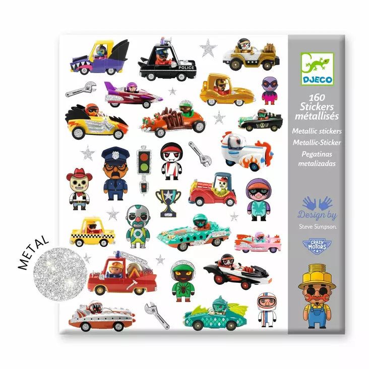 Djeco The world of crazy motors tarrat - Askartelu/Tarrat/Tatuoinnit - DJ09287 - 1