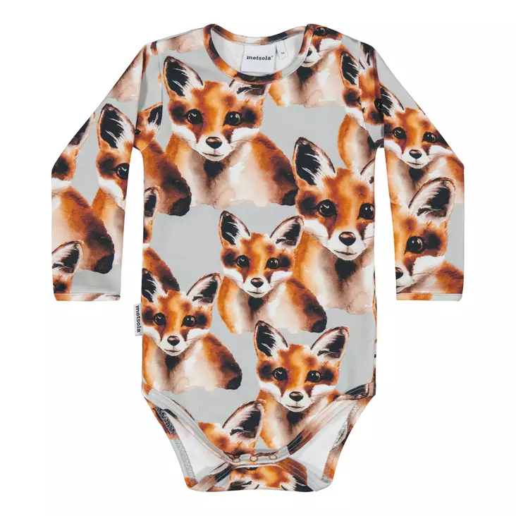 Metsola vauvan body, harmaa kettu - Pitkähihaiset bodyt - Metsw25u07 - 1