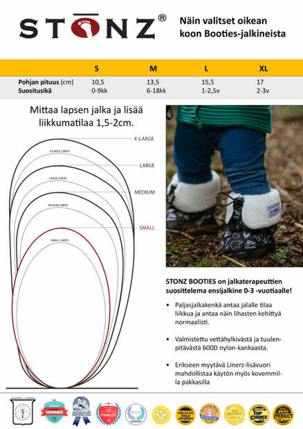 Stonz Bootie Linerz, valkoinen - Töppöset - stontz08 - 2