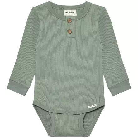 Minymo vauvan rib body, vihreä - Pitkähihaiset bodyt - mm11420598 - 1
