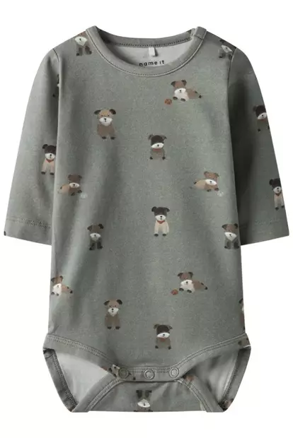 Name it vauvan body, koira/vihreä - Pitkähihaiset bodyt - name13251598 - 1