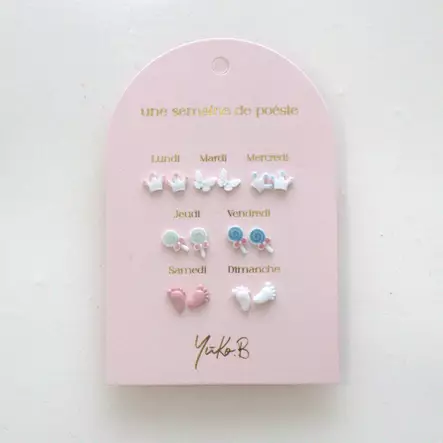 Yuko B. korvakorut 7 paria, baby - Kellot, korut ja hiustarvikkeet - YBA500A288 - 1