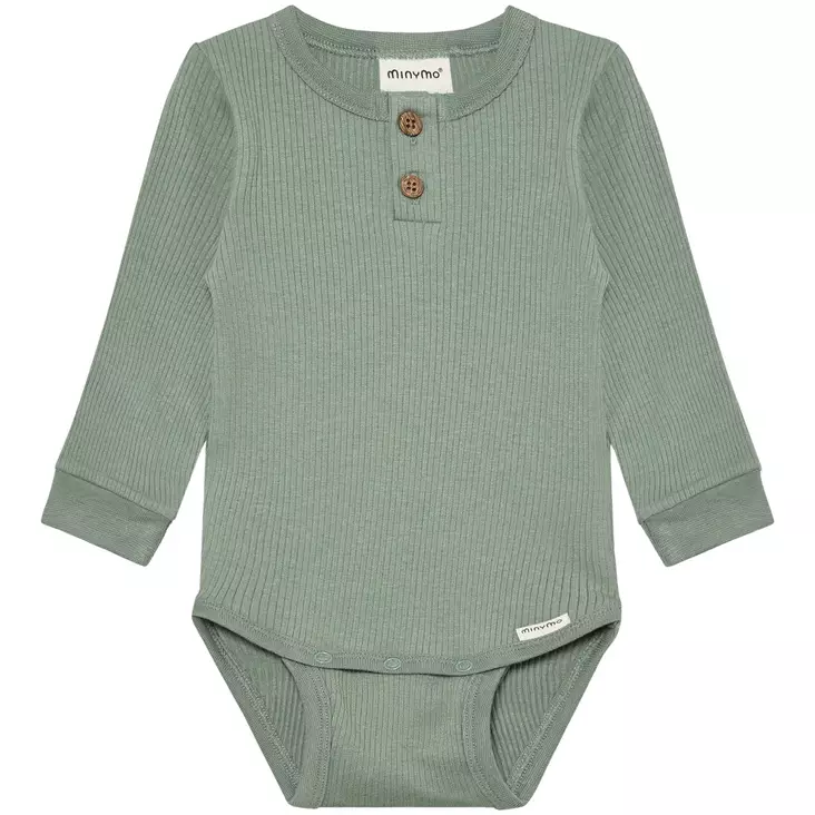 Minymo vauvan rib body, vihreä - Pitkähihaiset bodyt - mm11420598 - 1