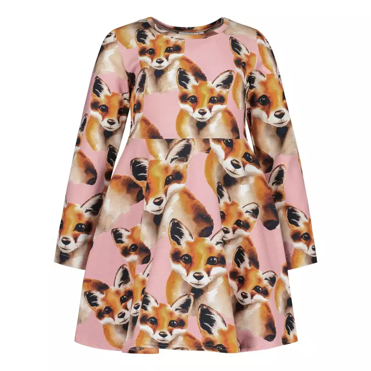 Metsola lasten mekko, Kettu pinkki - Pitkähihaiset mekot - Metsw25u08 - 1