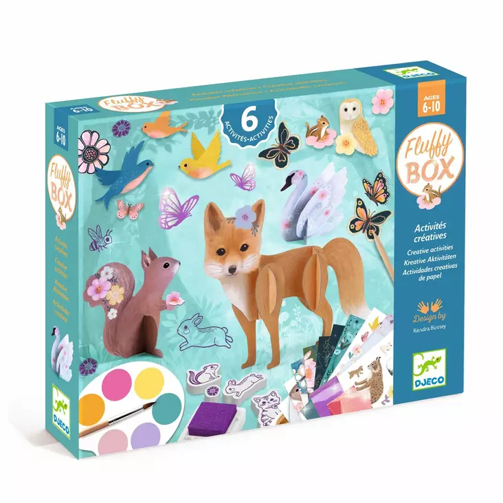 Djeco askartelupaketti Fluffy Box - Askartelu/Tarrat/Tatuoinnit - DJ09329 - 1