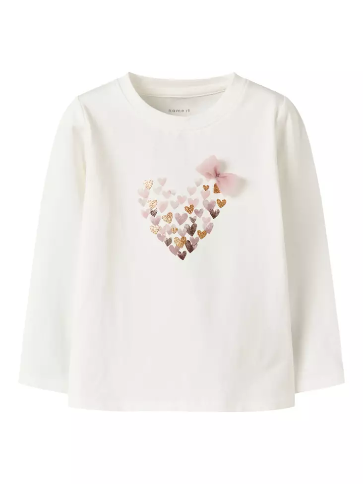 Name it lasten sydän trikoopaita, valk. - Pitkähihaiset paidat - name13251469 - 1