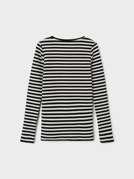 Name it raitapaita, musta / valkoinen - Pitkähihaiset paidat - name13221091b - 2