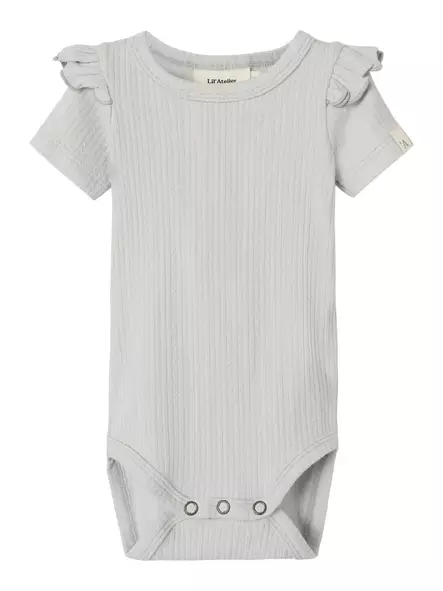 Lil'Atelier vauvan frillabody, harmaa - Lyhythihaiset bodyt ja kesäpuvut - lil13240744vb - 1