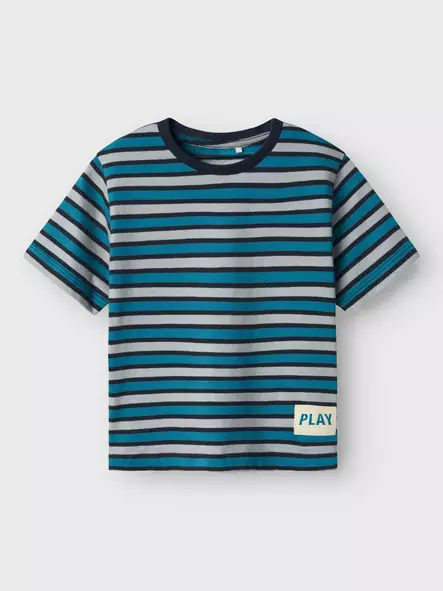 Name it lasten T-paita, turkoosi raita - T-paidat - name13238138fb - 1