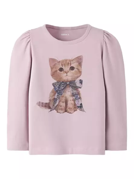 Name it lasten trikoopaita, kissa roosa - Pitkähihaiset paidat - nameit13252729b - 1