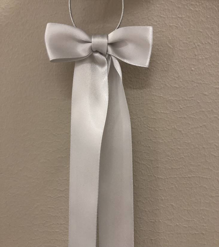 Klione kastenauha rusetilla, vaal.harmaa - Kastemekot & tarvikkeet - klio010b - 1