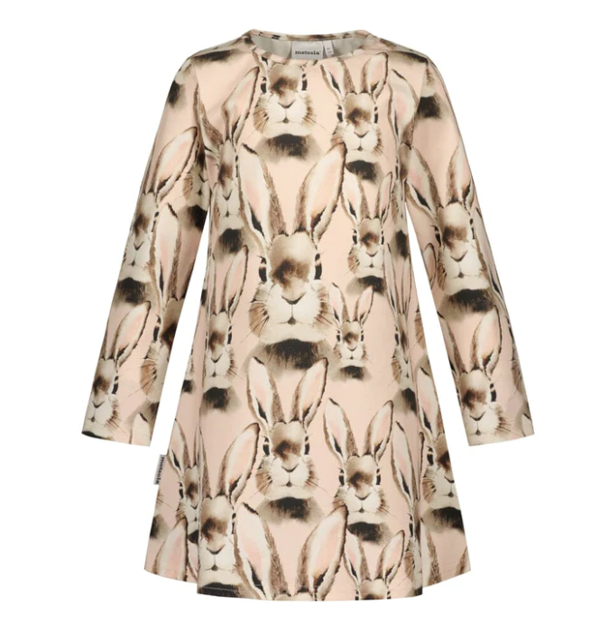 Metsola lasten mekko, Pupu vaal.pun - Pitkähihaiset mekot - metN12-2251b - 1