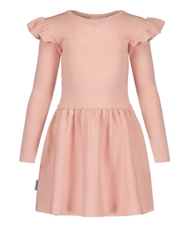 Metsola lasten rib frillamekko, vaal.pun - Pitkähihaiset mekot - metss2318-183889b - 1