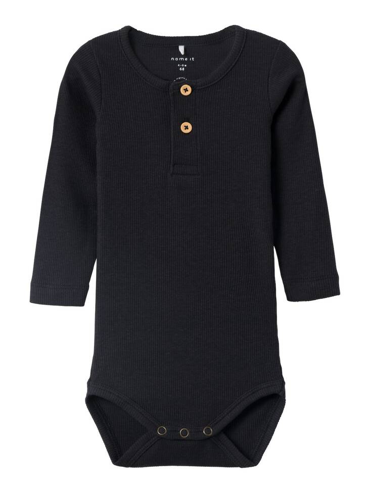 Name it vauvan rib body, musta - Pitkähihaiset bodyt - nameit13198041b - 1
