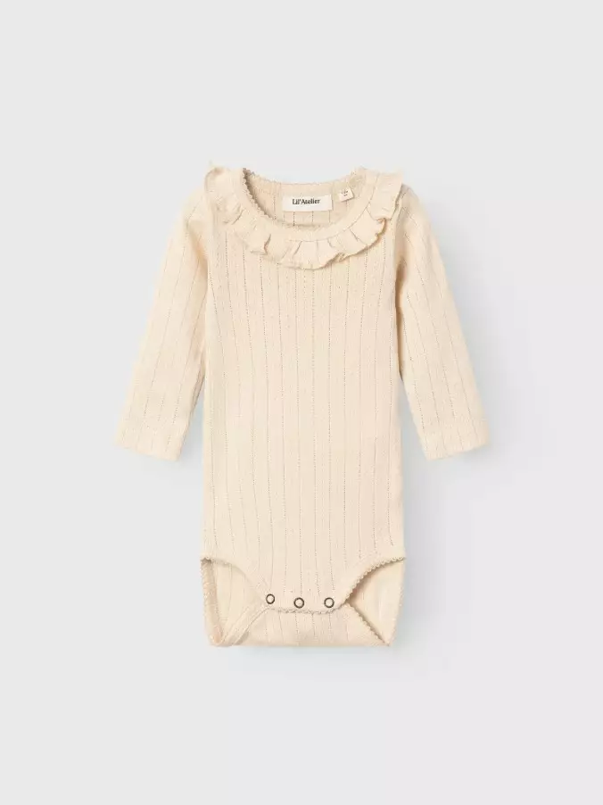 Lil'Atelier vauvan body, vaalea beige - Pitkähihaiset bodyt - name13231637sb - 1